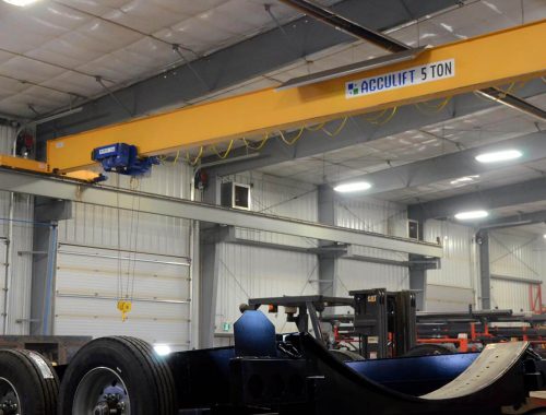 IronMen custom grain bin trailer fabrication southern manitoba crane lift