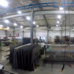 IronMen facility spanning interior crane bridges spans