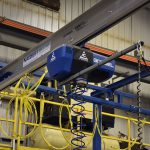 gforce lifting materials at a press brake crane