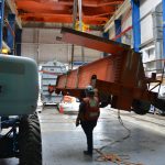 removing a heavy crane from a building