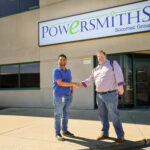 Acculift sales team meeting with Powersmiths representative.